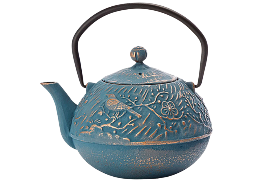 Turquoise Cast Iron Teapot. The Tea Time Shop