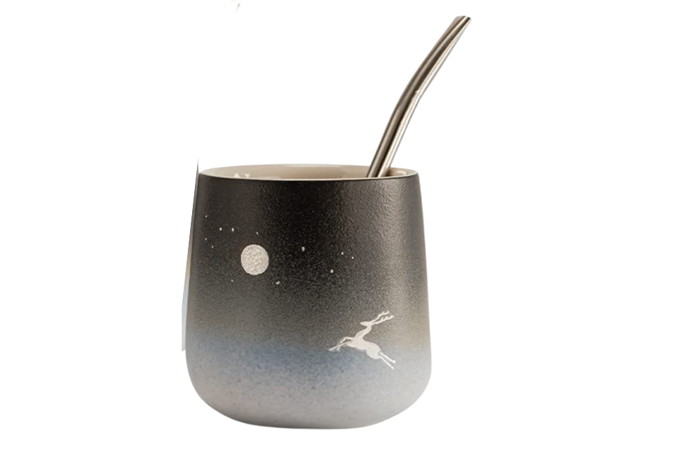 a mate gourd cup on a white background