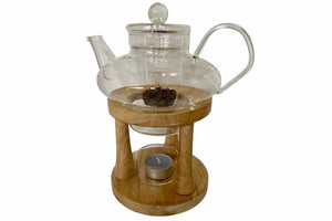 Glass Teapot with Candle Warmer. The Tea Time Shop
