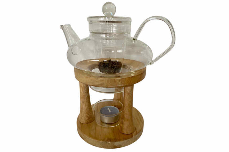 Glass Teapot with Candle Warmer. The Tea Time Shop